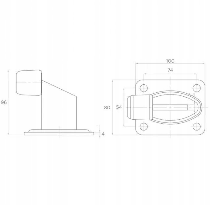 ODBOJNIK OGRANICZNIK STOPER, OCYNK, H=96MM CZARNY Kod producenta 60.038
