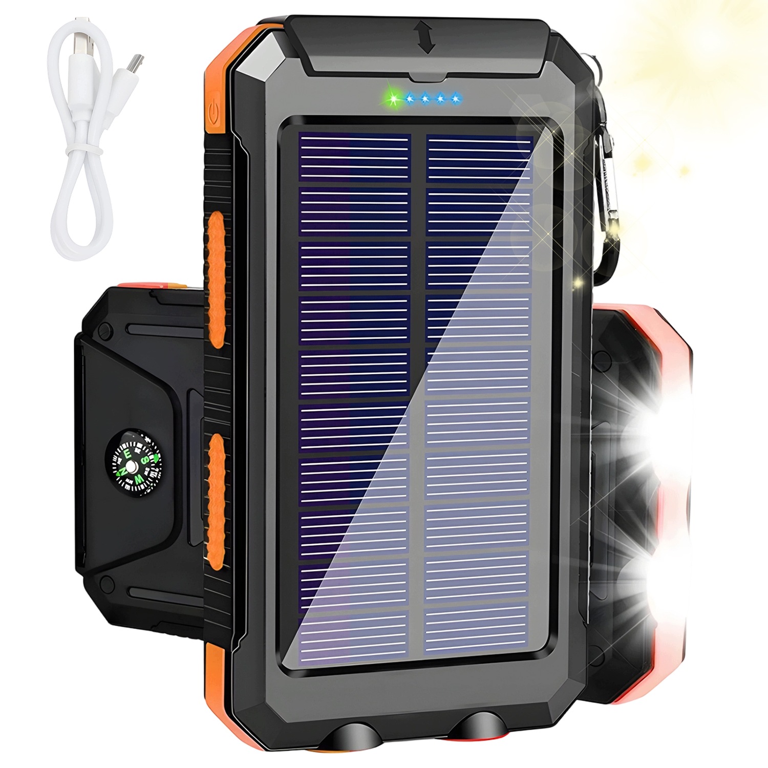 Powerbank Solarny Bedee 30000mAh Led Wodoodporny Z Kompasem Na Camping