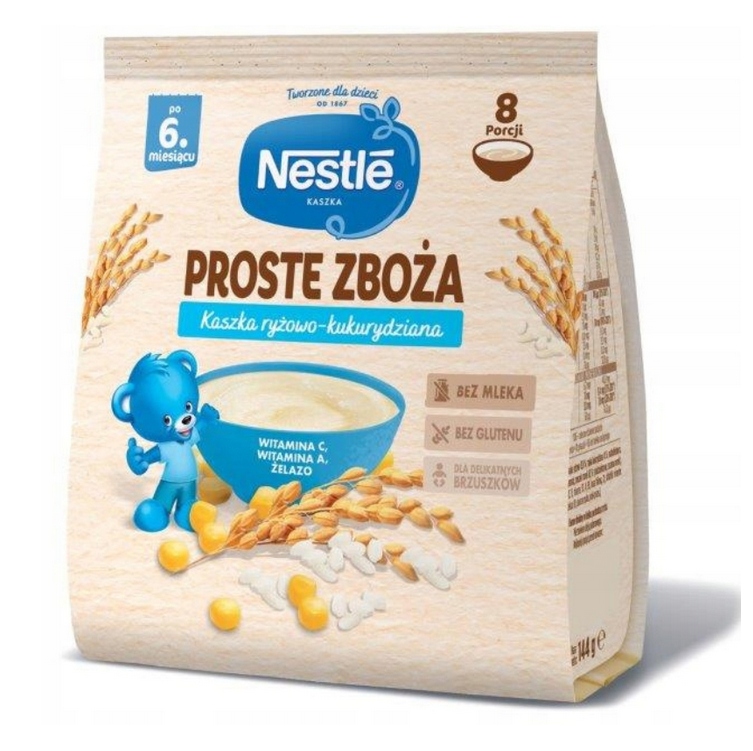 Kleik Ryżowo Kukurydziny Proste Zboża dla Niemowląt 6 m+ 144g Nestle