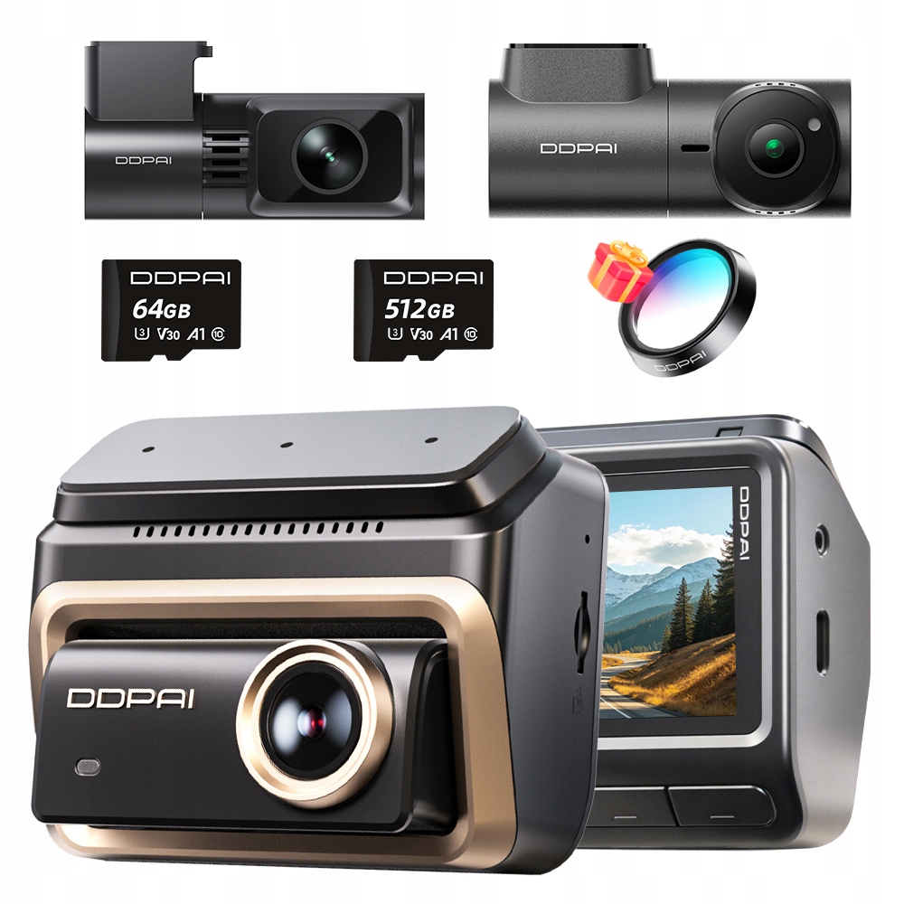 Kamera Ddpai Z90 Master Videorekordér 4K Přední MINI3X 4K Zadní Karta