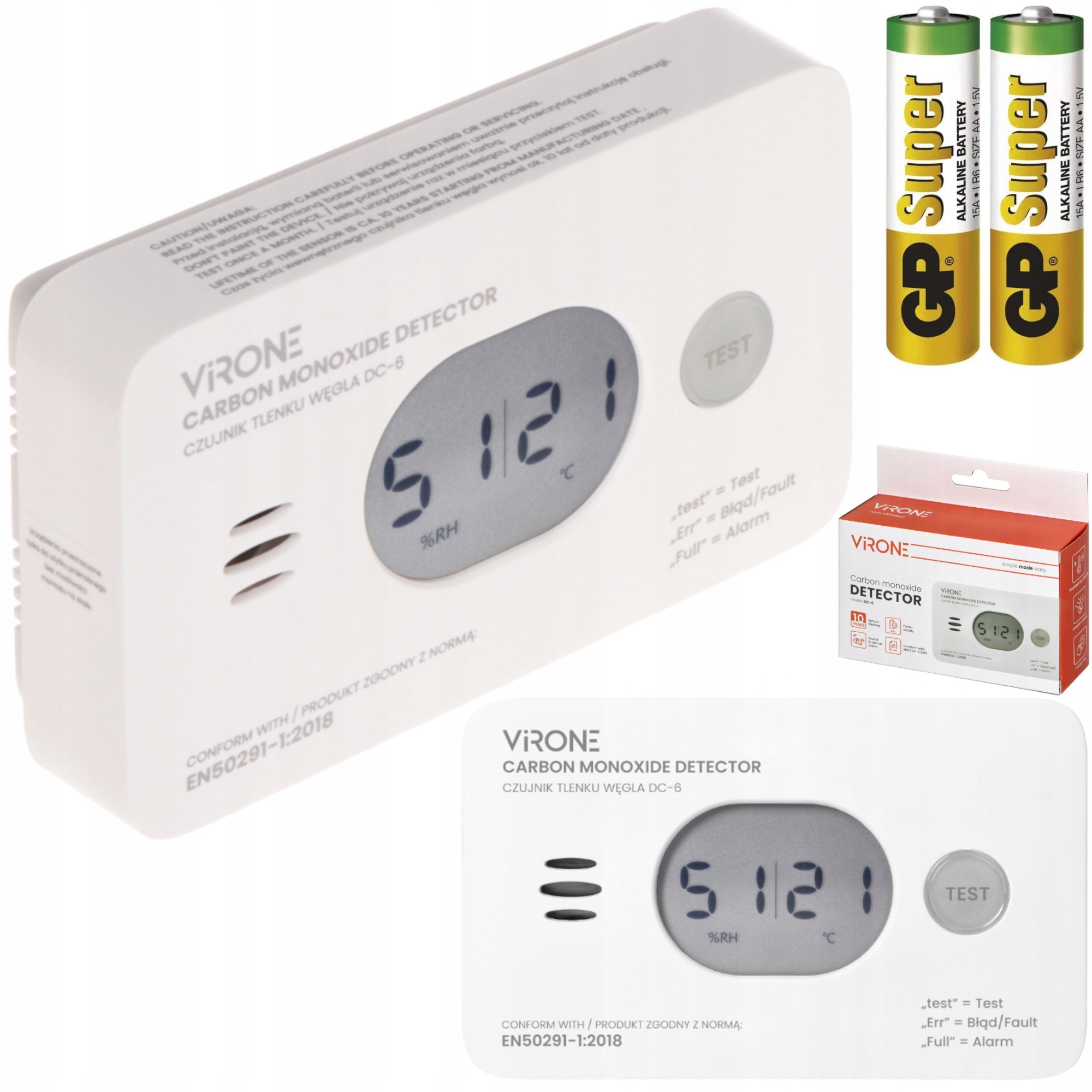 Detektor Čadu Alarm 3v1 Teplota Čad Vlhkost 10 Let Citlivý Senzor