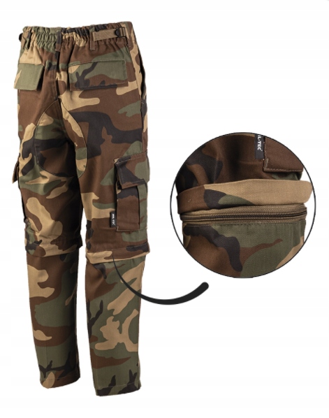 SPODNIE BOJÓWKI DZIECIĘCE ODPINANE MORO WOOD XXL