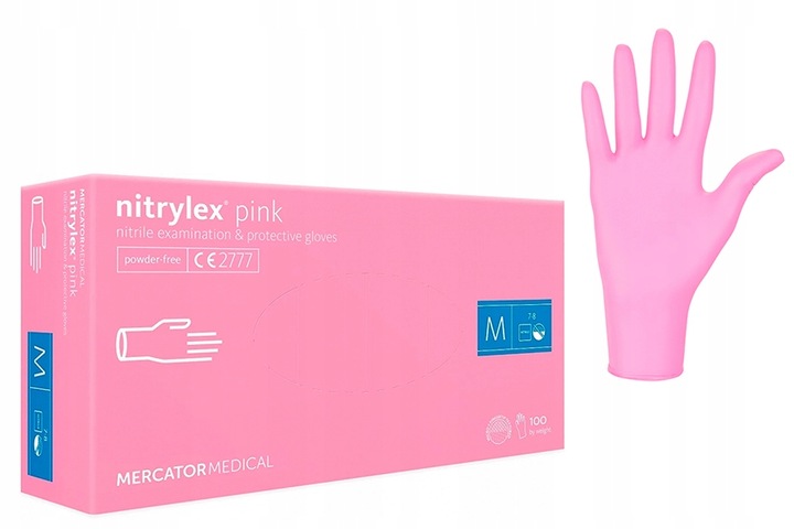

Rękawice Rękawiczki nitrylowe S Mercator Pink 100x