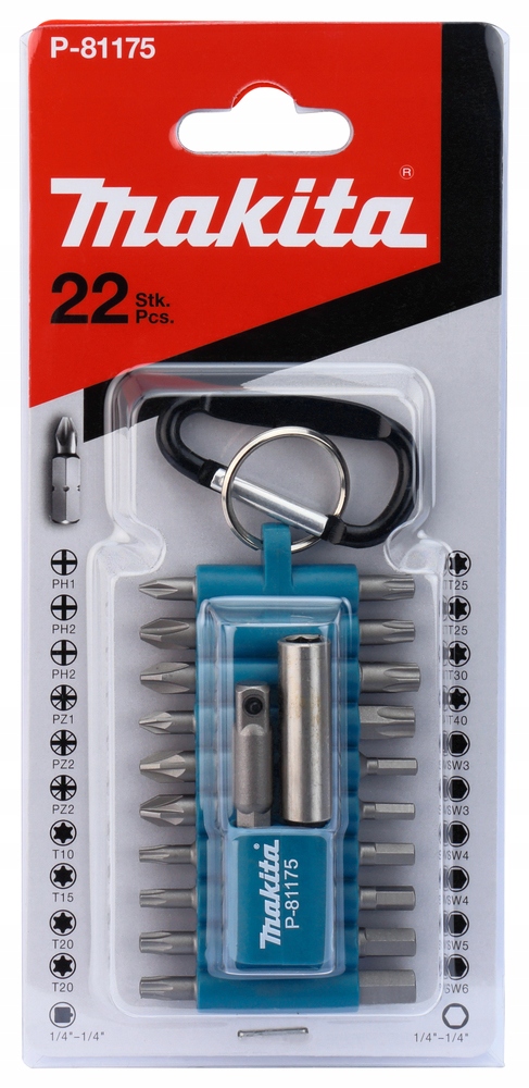 MAKITA Zestaw Bitów 22 Elementy Z Karabińczykiem — miniatura 11