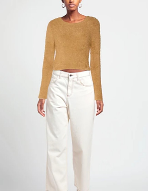 G0B203 Hnědý Měkký Svetr Pinko S