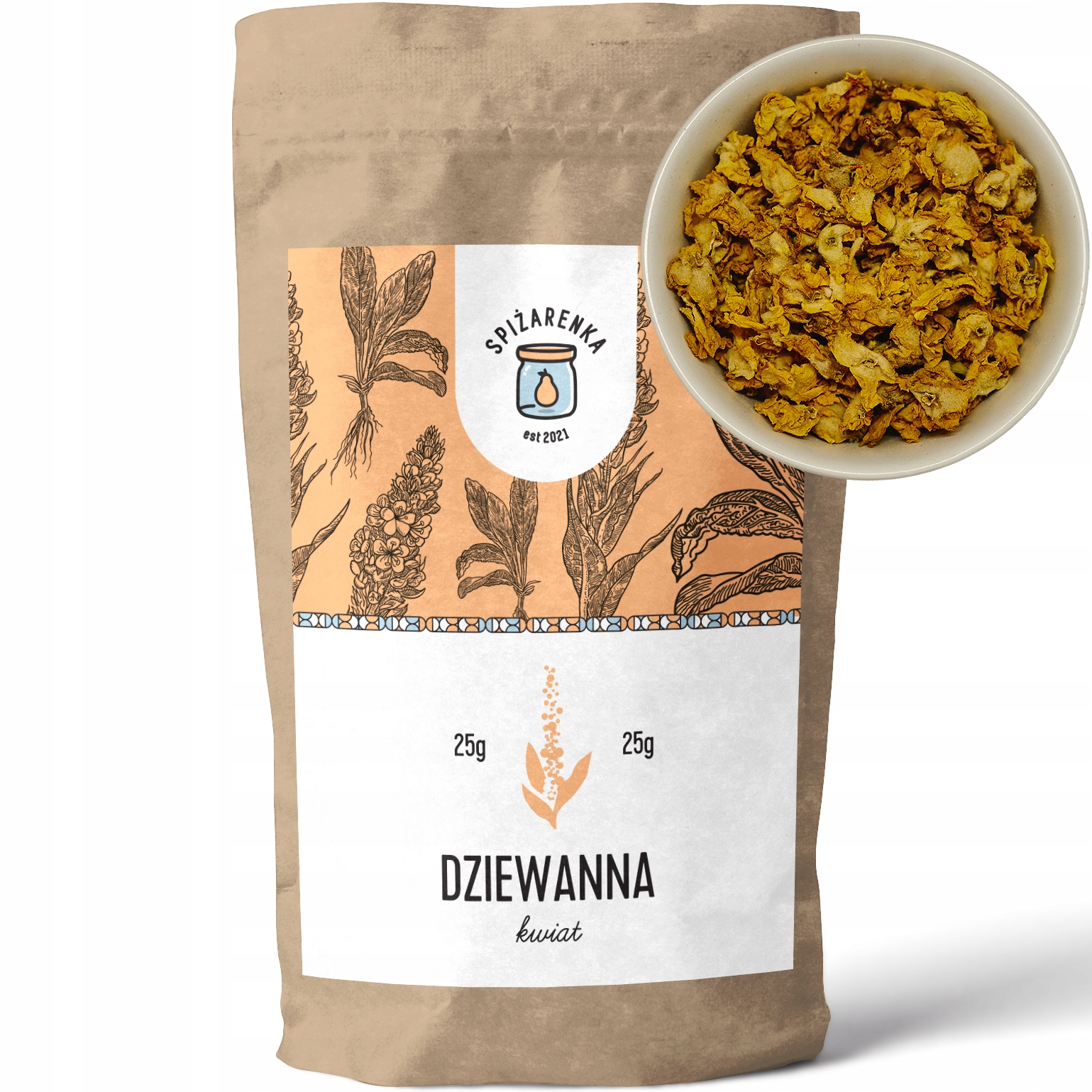 6 x Pletená Květina verbascum flos čaj nálev 25 g