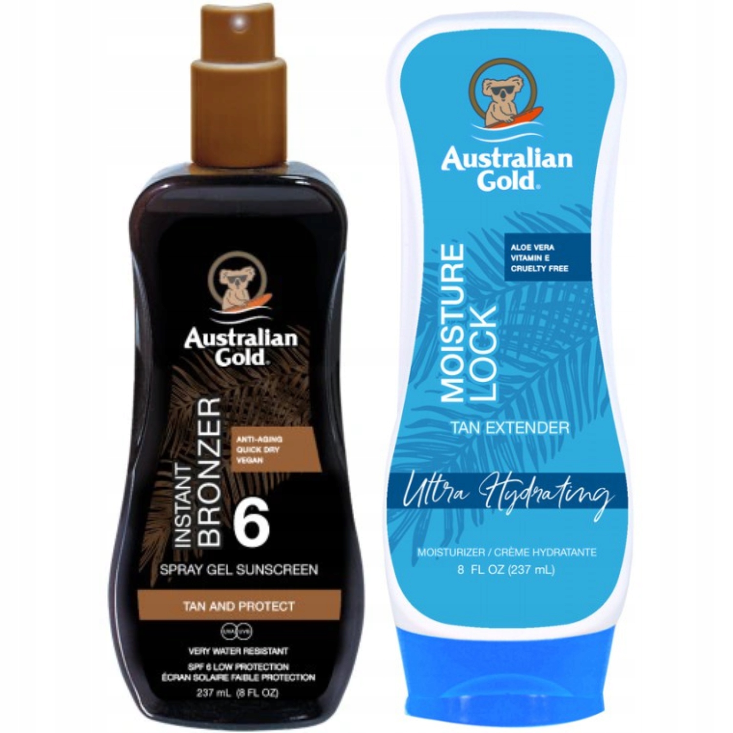 Australian Gold Gel Ve Spreji s bronzerem SPF6 Moisture Lock 237 ml