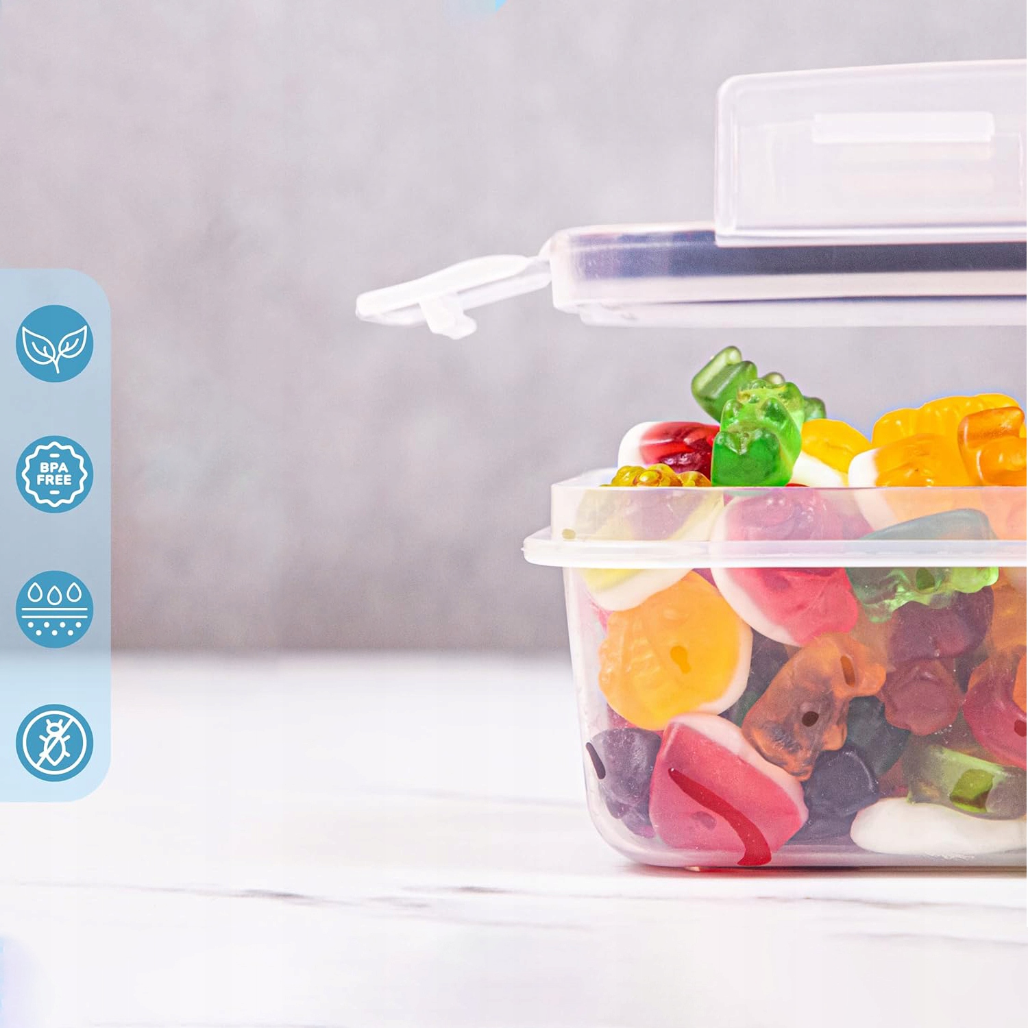 ZESTAW HERMETYCZNYCH POJEMNIKÓW DO PRZECHOWYWANIA ŻYWNOŚCI,24SZT+24NAKLEJKI Wysokość 20 cm