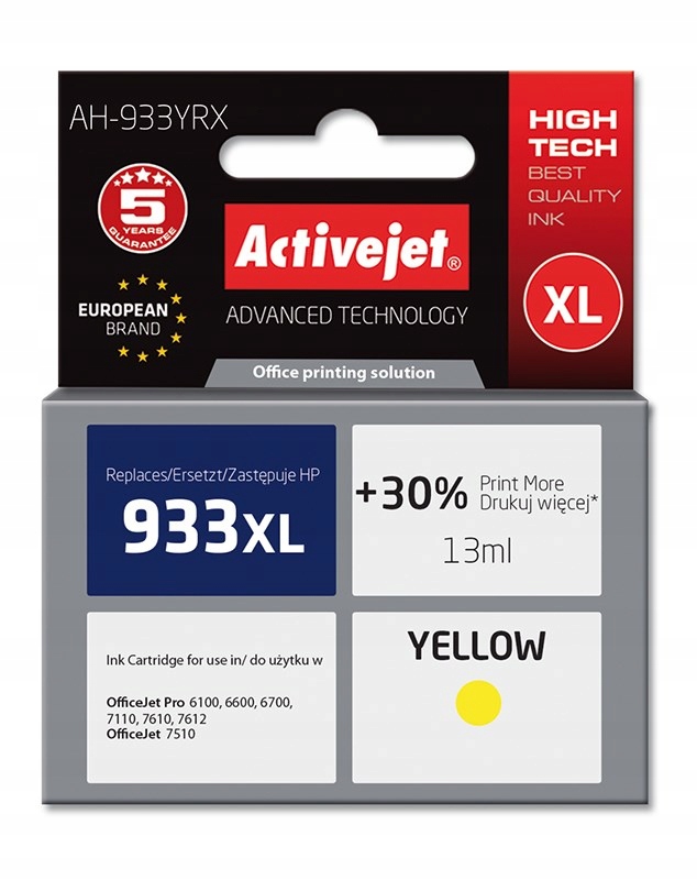 Wkład zamienny Activejet AH-933YRX Żółty 14ml do Hp 933XL