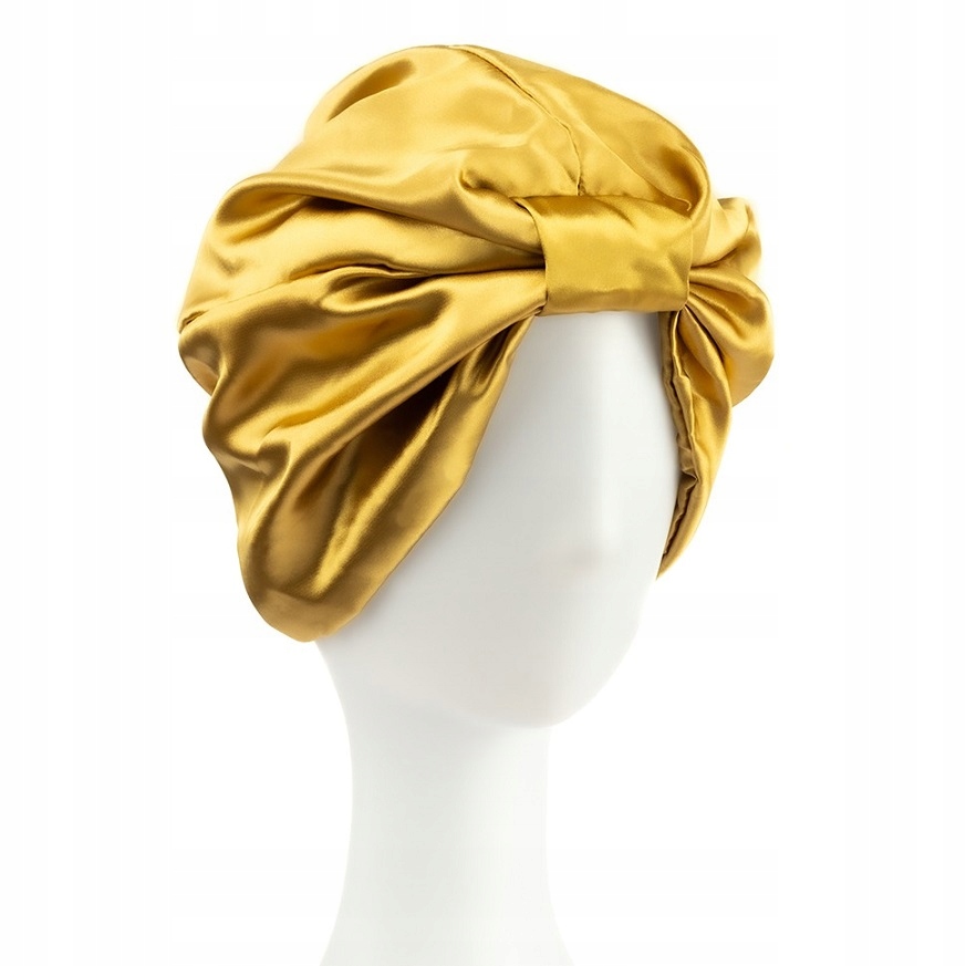 

Satynowy Turban Czepek Do Spania Dzienny Złoty