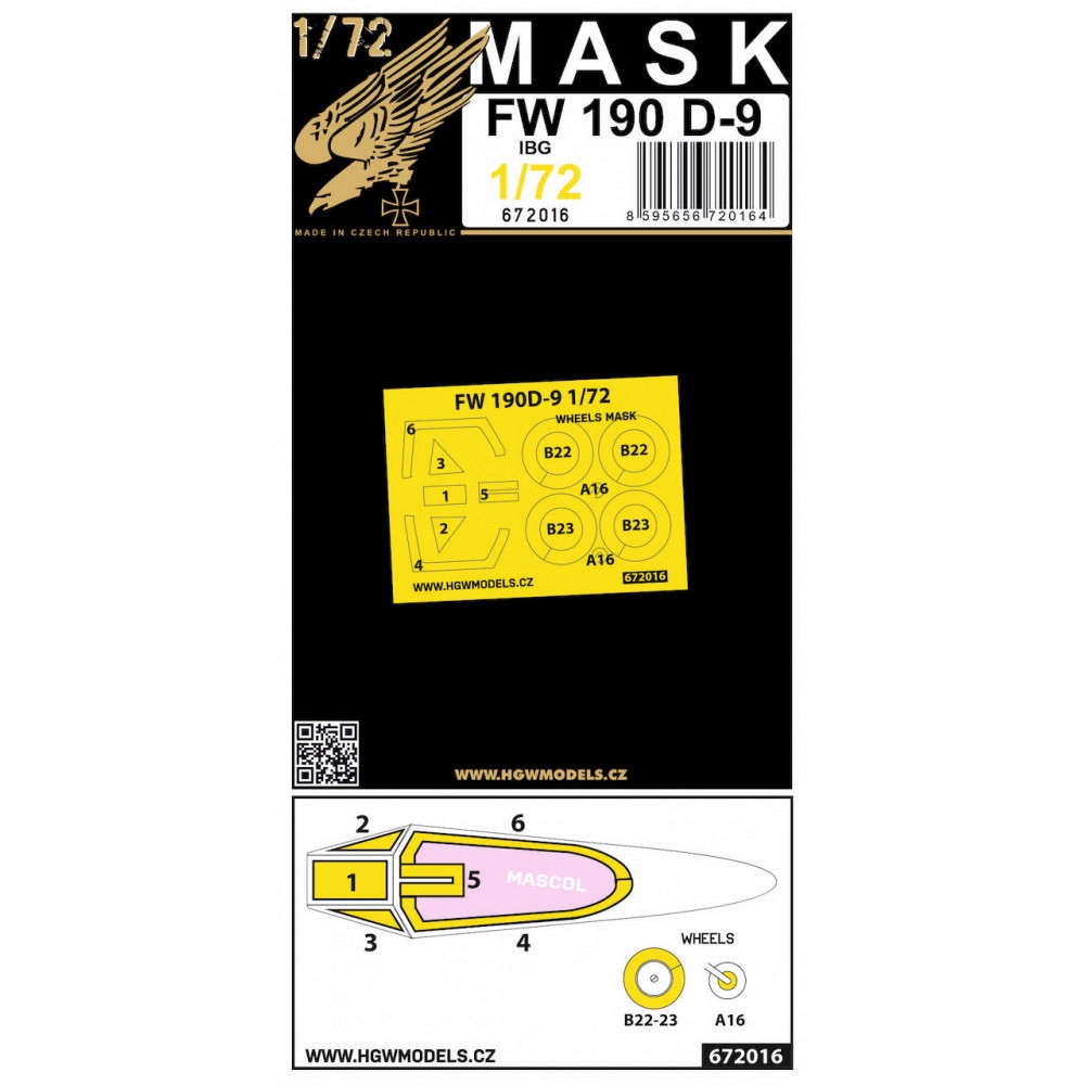 Hgw 672016 1/72 Focke-Wulf Fw 190D (ibg) Masks