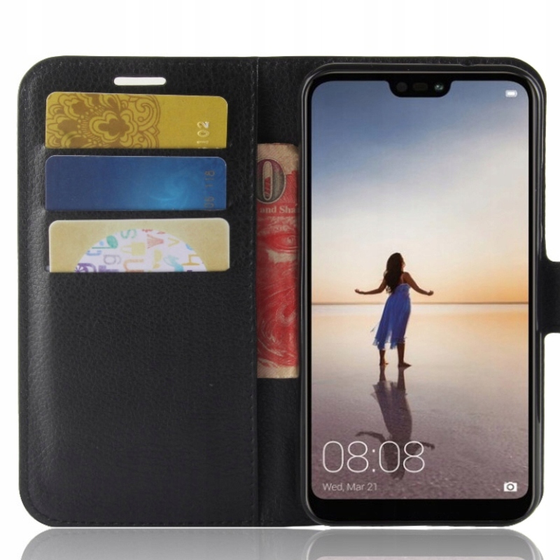 

Etui Z Klapką Portfel Litchi Do Huawei P20 Lite