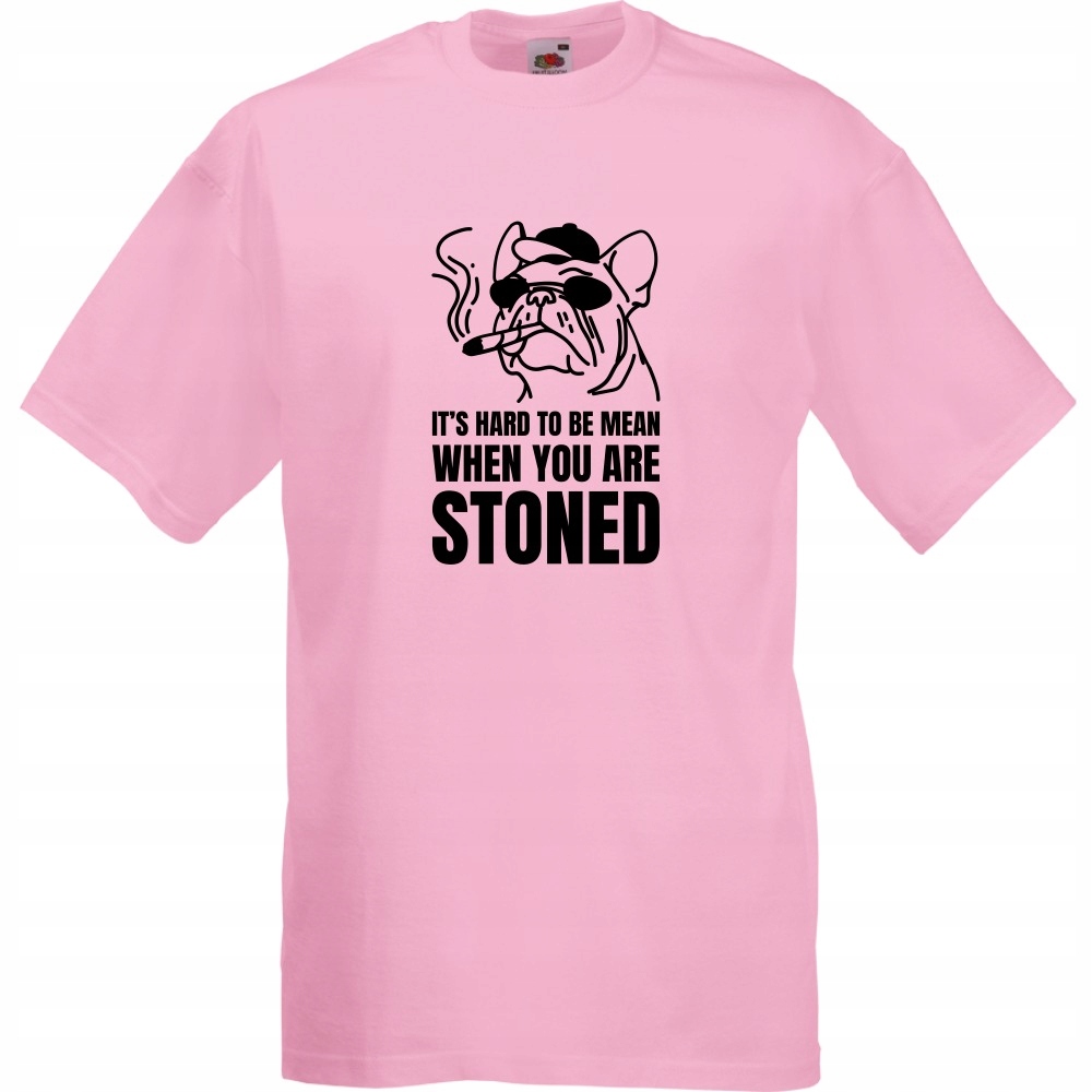 

Koszulka when u are stoned pies 420 M różowa