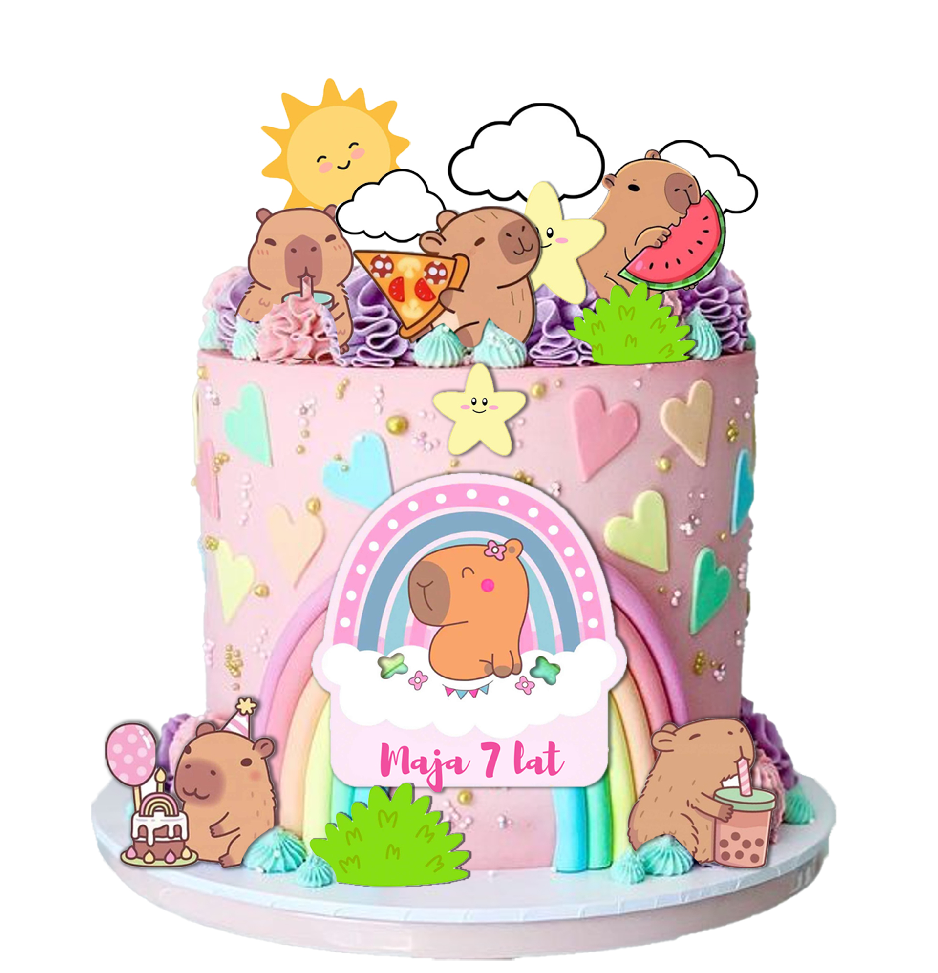 Kapybara Capibara Sada dekorací na dort 14 El. figurka oplatek #2