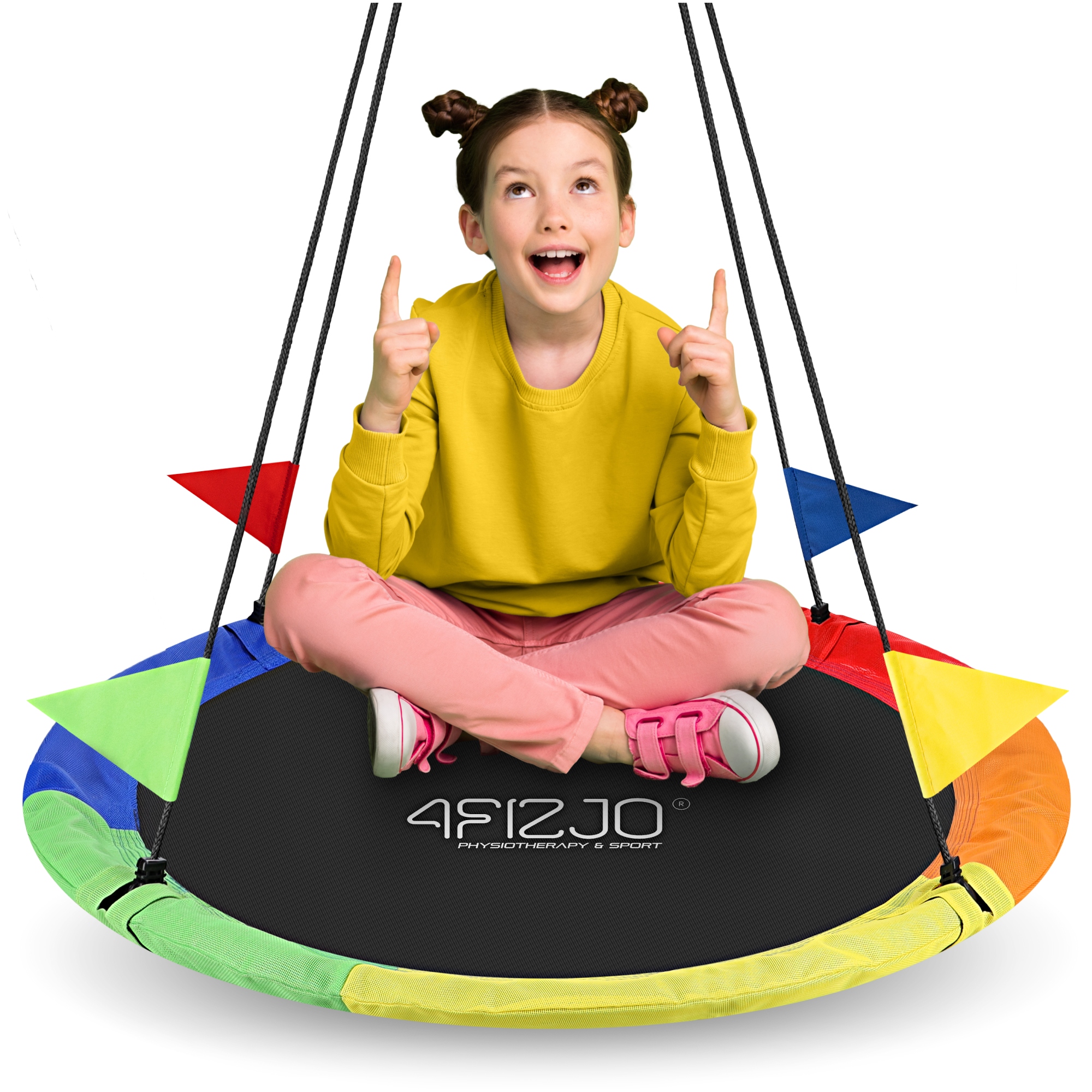 Zahradní houpačka Čapí hnízdo 90 cm S Dětská kulatá Pevná Silná