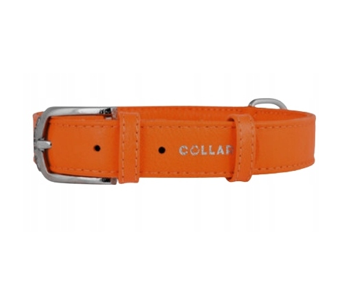 Levně Waudog Collar Kožený obojek pro psa 35 mm 46-60 cm oranžový, silný