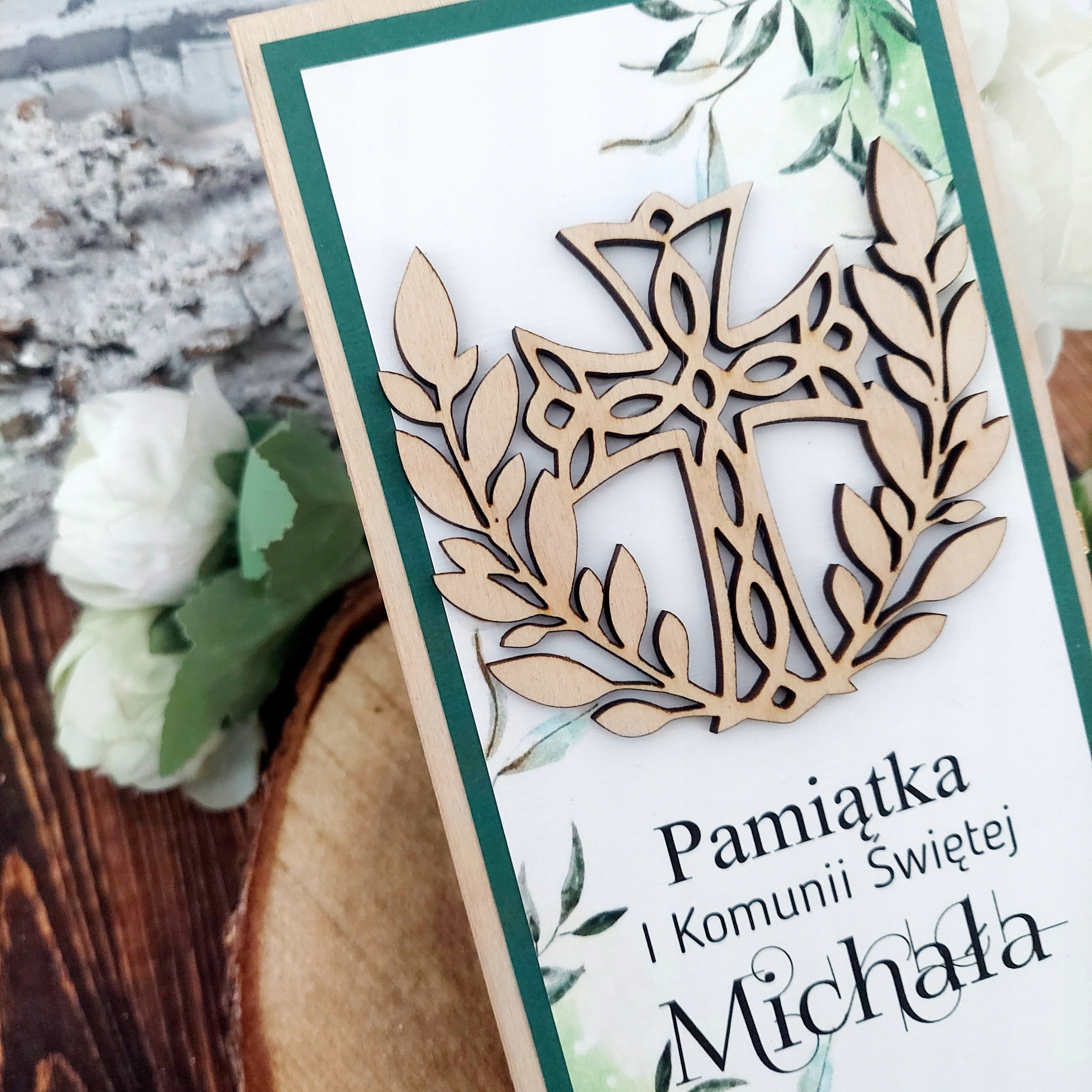 Pamiątka Pierwszej Komunii Świętej IHS * PUDEŁKO NA GOTÓWKĘ Wysokość 20 cm