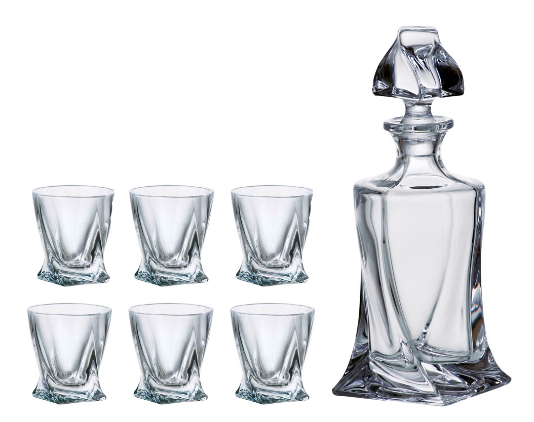 Bohemia Quadro 1+6 Set Whisky Pohár Karafa Krištáľ Set