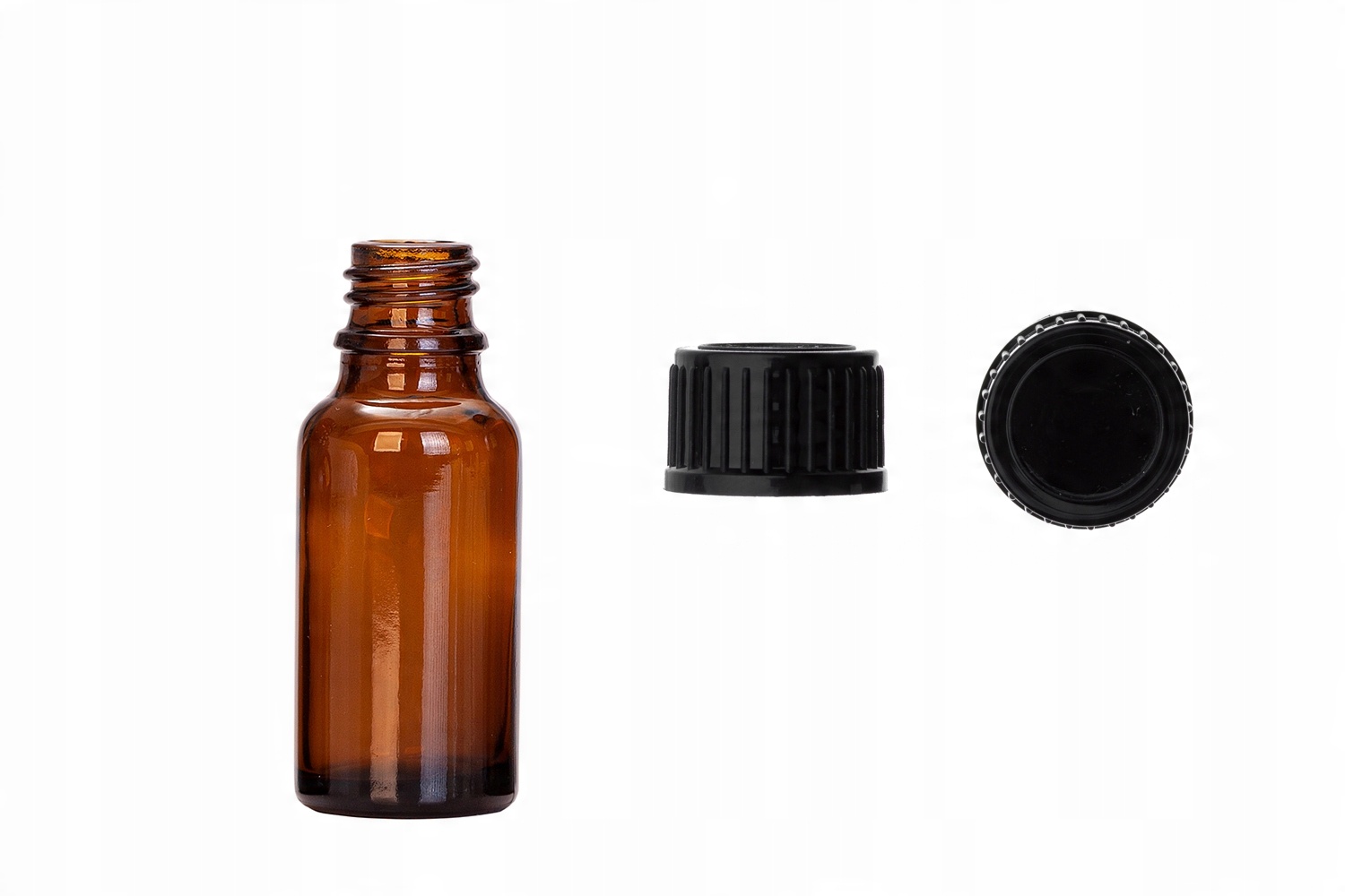 

Butelka szklana brązowa 20 ml z nakrętką czarną