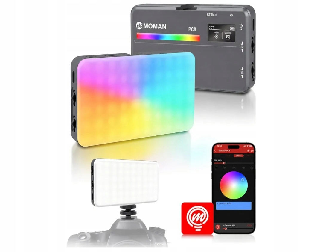 Malá Led fotografická lampa pro fotoaparát Moman ML8A-DC