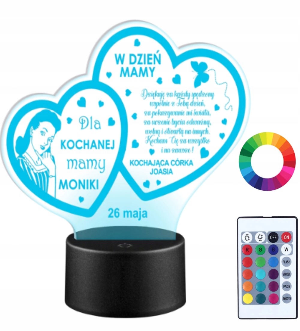 

Lampka z Imieniem na Dzień Matki Grawer