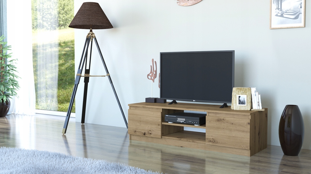 STOLIK RTV 120CM DĄB ARTISAN SZAFKI PÓŁKI SALON Wykończenie inne