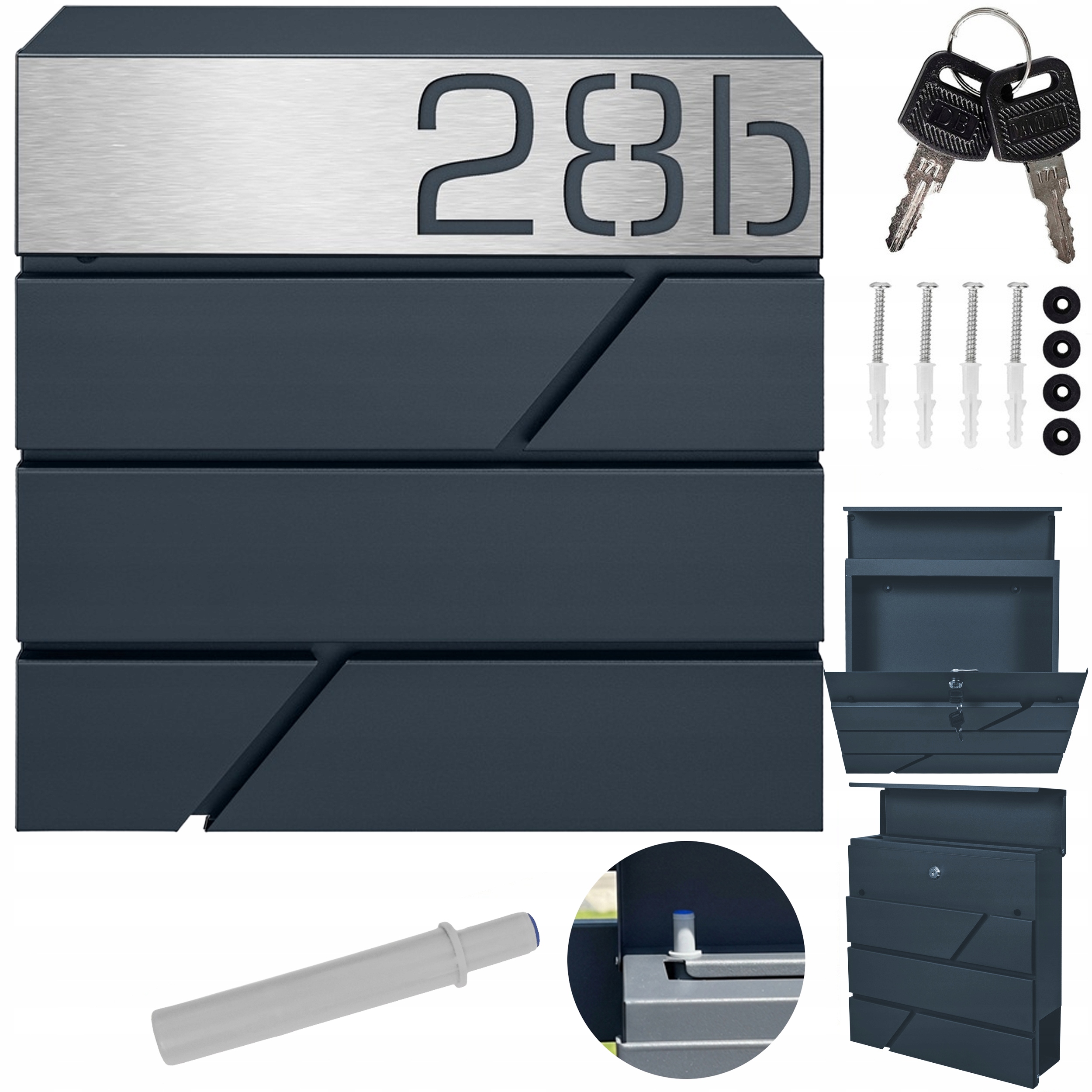 Poštovní Schránka Na Dopisy S Laserem Vyřezávaným Číslem Laminátu Ocel