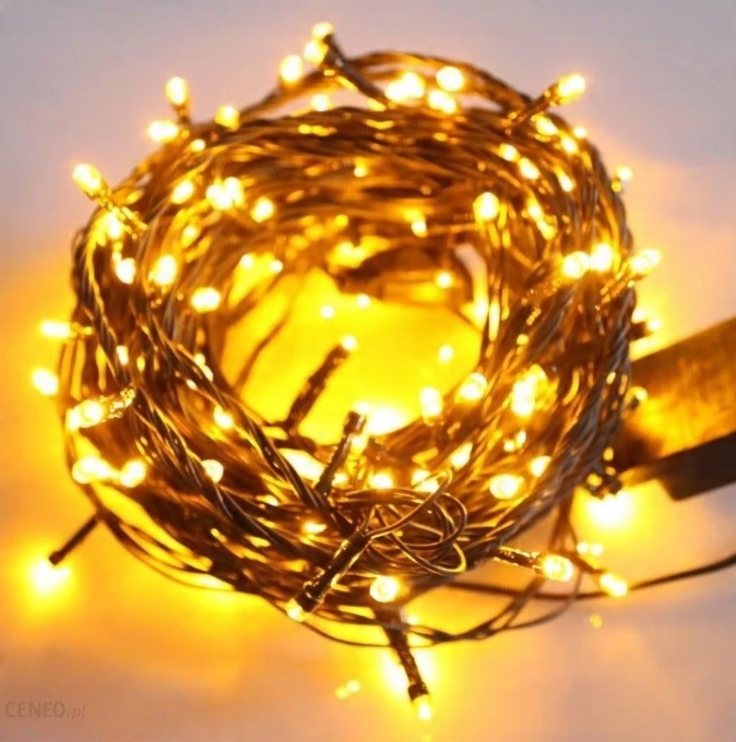 

Mocne Lampki Choinkowe 300 Led Żółte