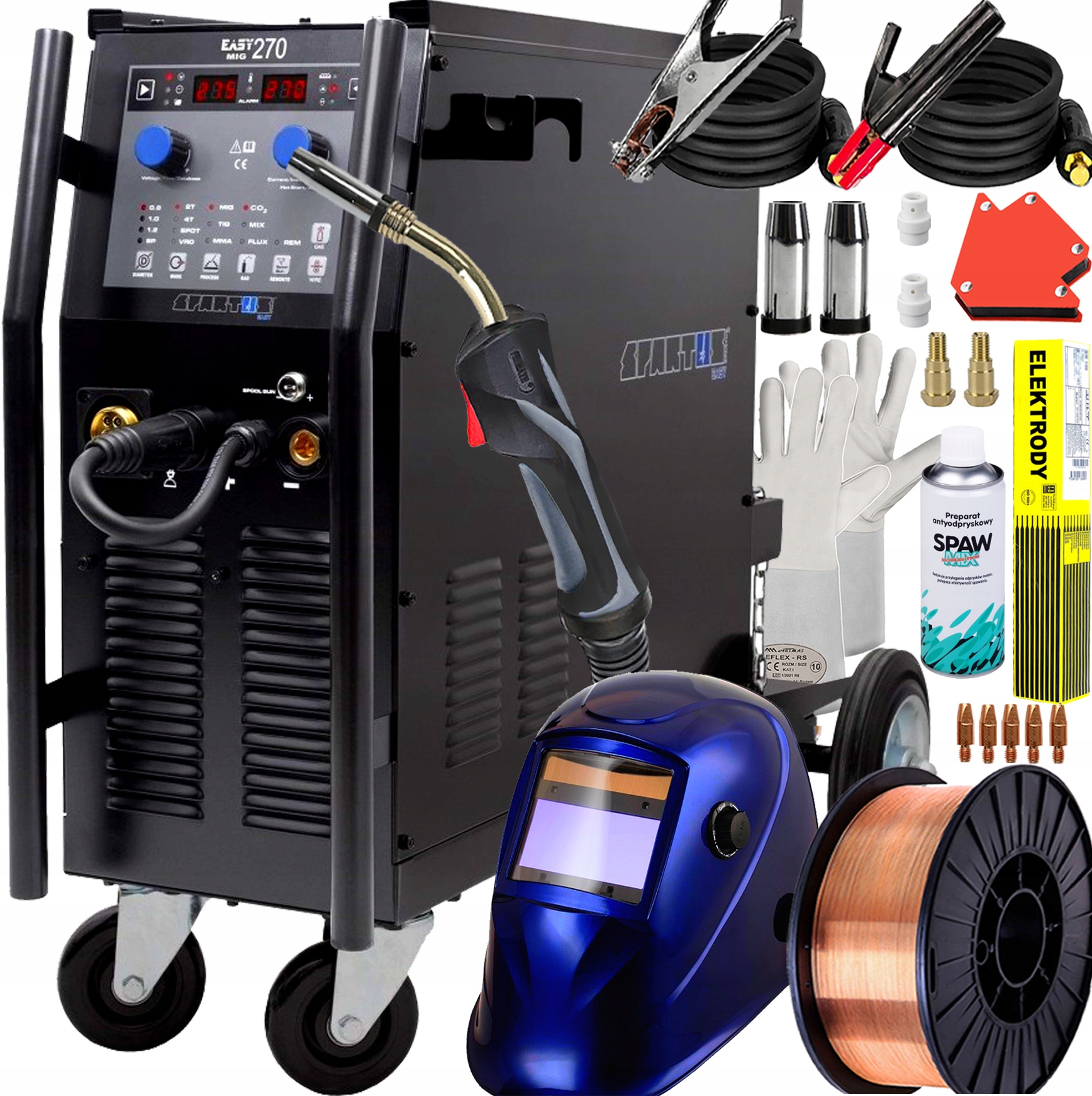 Invertorová Svářečka Migomat Poloautomat Spartus EasyMIG 270 Synergie 400V