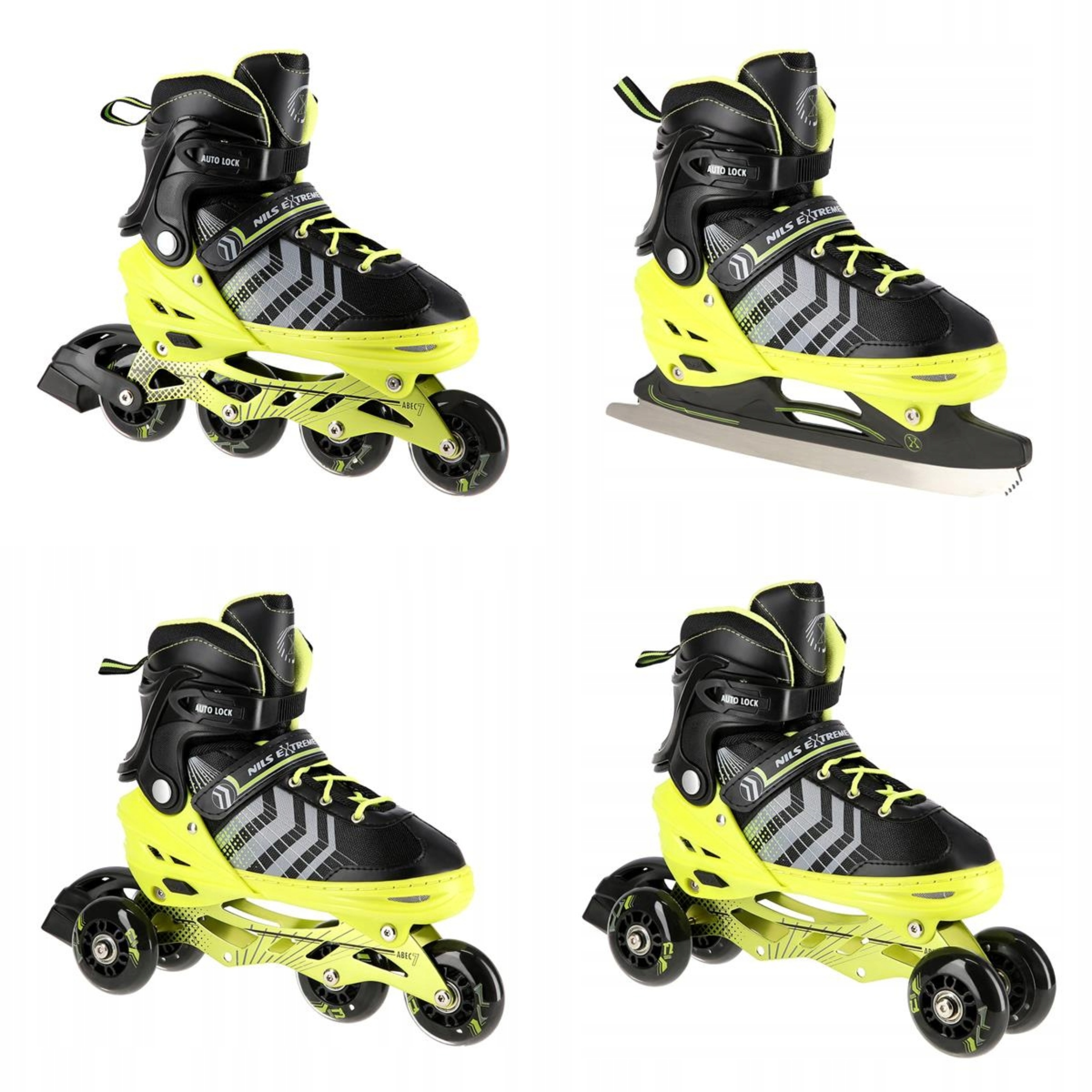 Brusle 2v1 4v1 Nils Extreme Černá Zelená M 34-38 pro výuku jízdy
