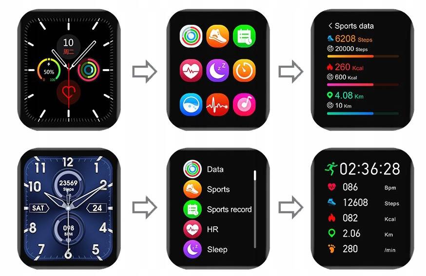 SMARTWATCH ZEGAREK SPORTOWY SMARTBAND AMOLED PULS OPASKA PRO SPORT FIT SMS Kod producenta PULSOMETR FITNESS SMART CIŚNIENIE BAND IPS