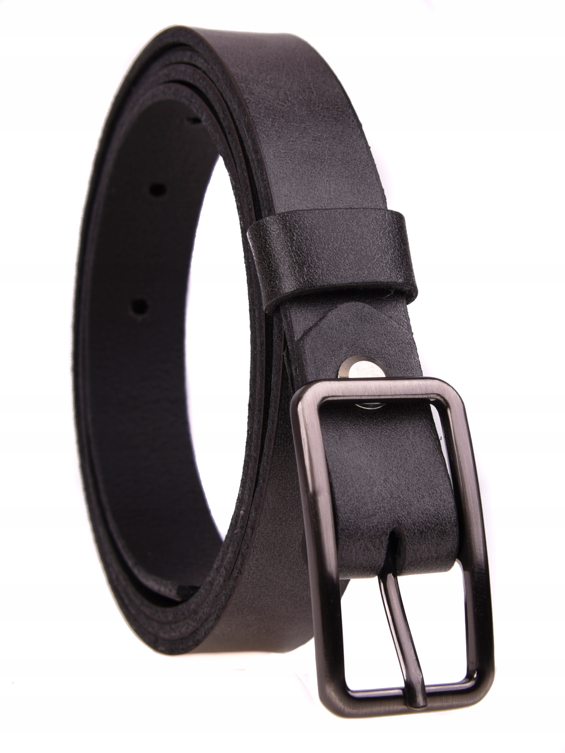 

Skórzany Pasek damski 2cm Szary nowoczesny