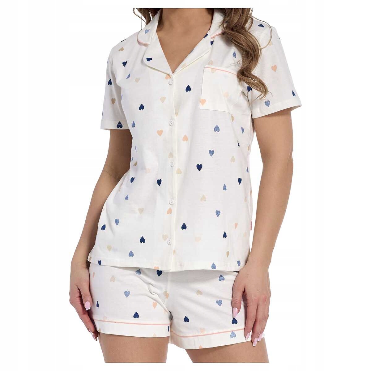 Cornette Dámské bavlněné pyžamo s krátkým rukávem Love 346/310 ecru 2XL