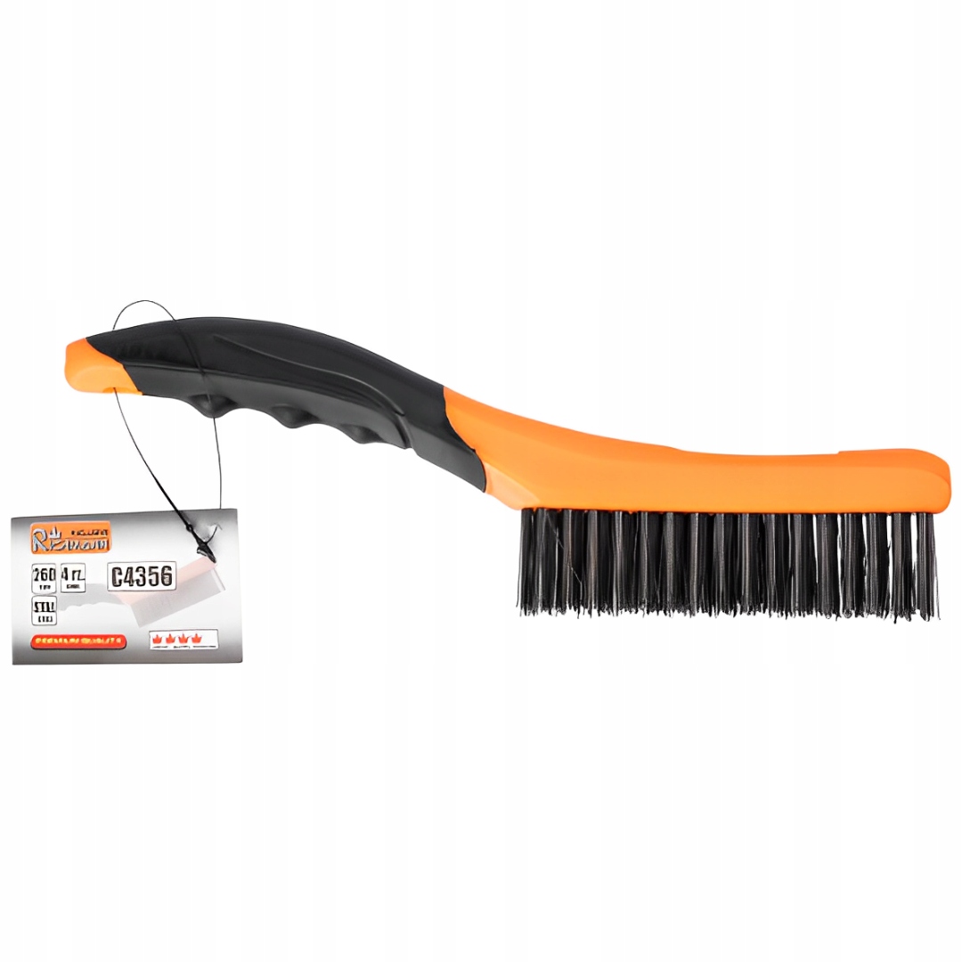 SZCZOTKA DRUCIANA 4 RZĘDOWA STALOWA 260 mm GUMOWANA RĄCZKA RICHMANN C4356 Marka Corona/Richmann