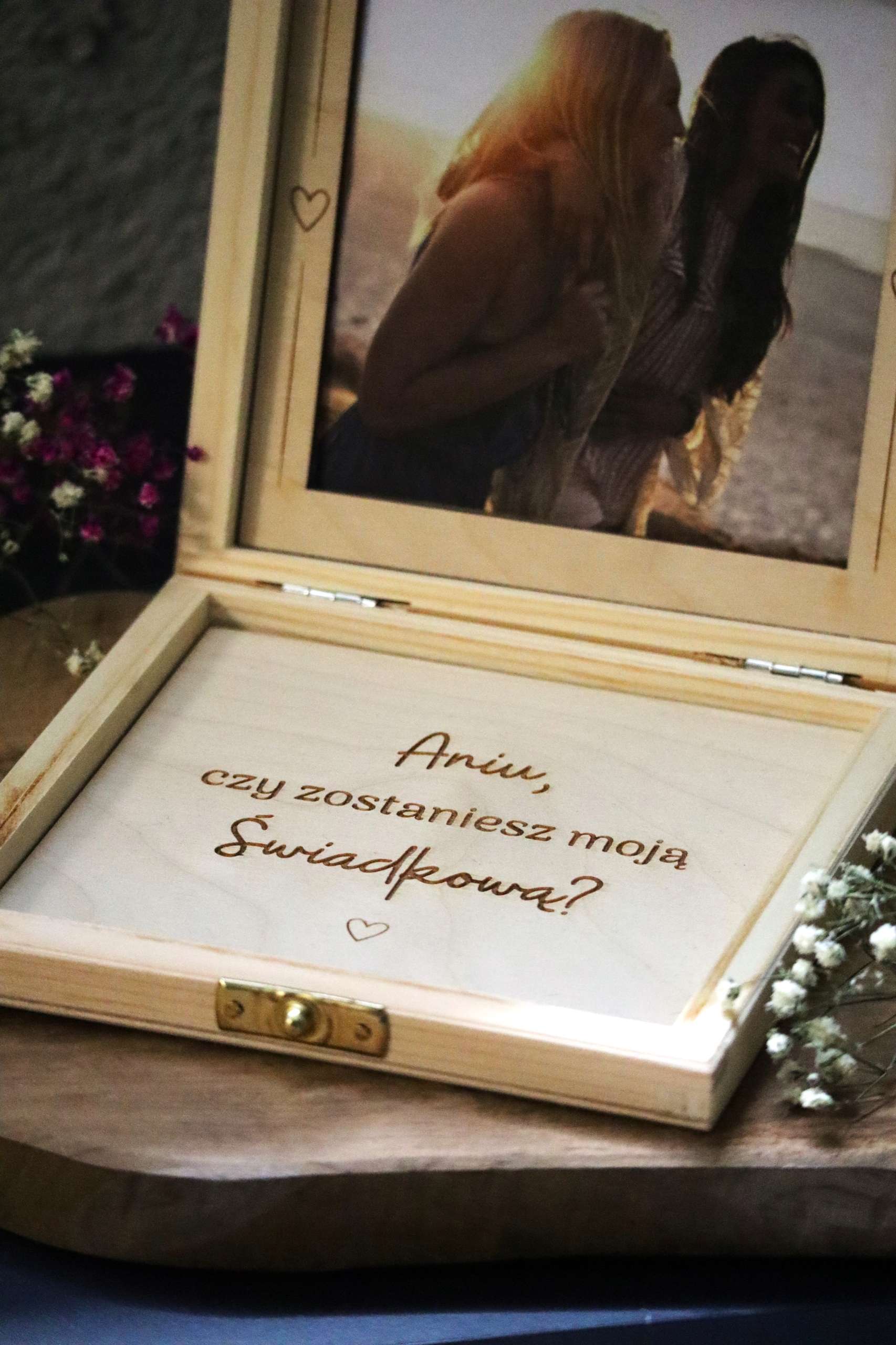 PROŚBA O ŚWIADKOWANIE Pudełko dla Świadkowej Świadka ZDJĘCIE Zaproszenie Wysokość produktu 14 cm