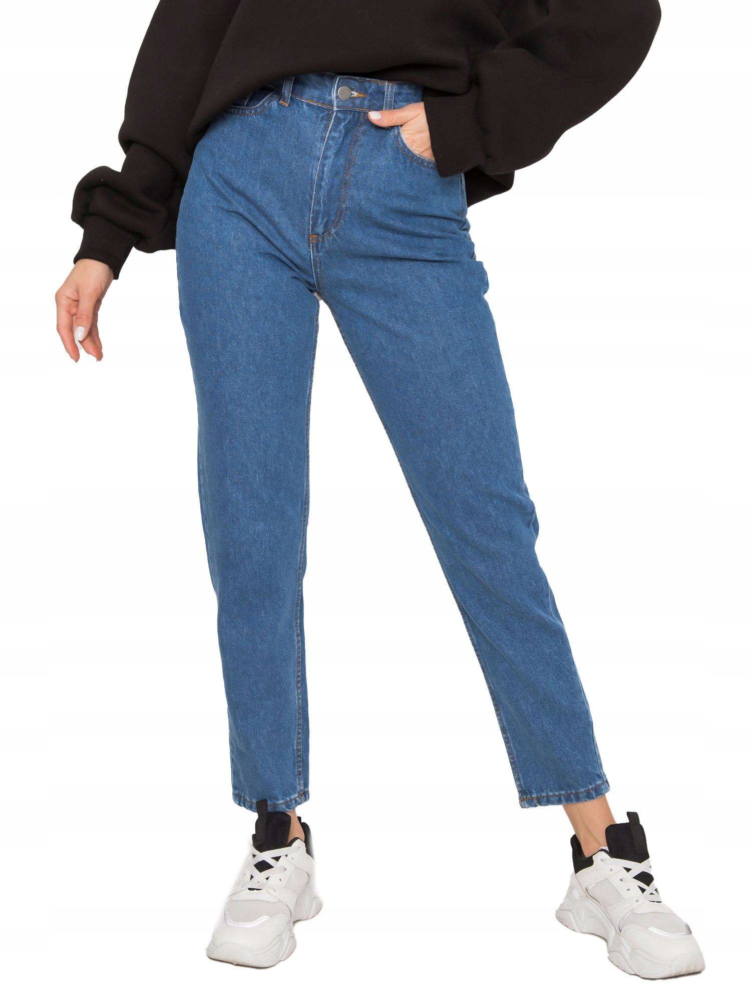 

Stylowe Spodnie Jeansowe Damskie Mom 38