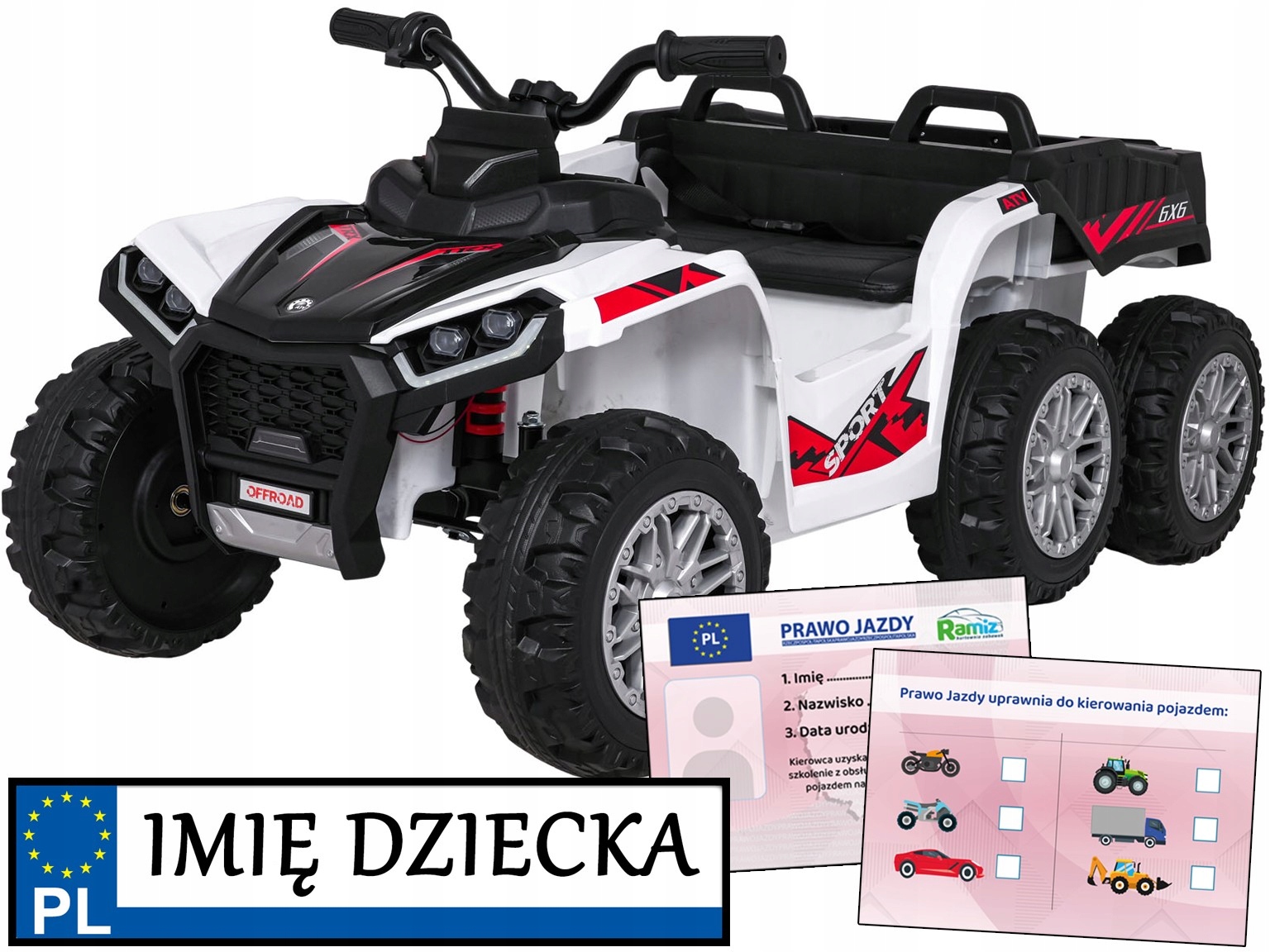 mocny samochód na akumulator Sport Tx Atv auto bagażnik napęd 4x35W