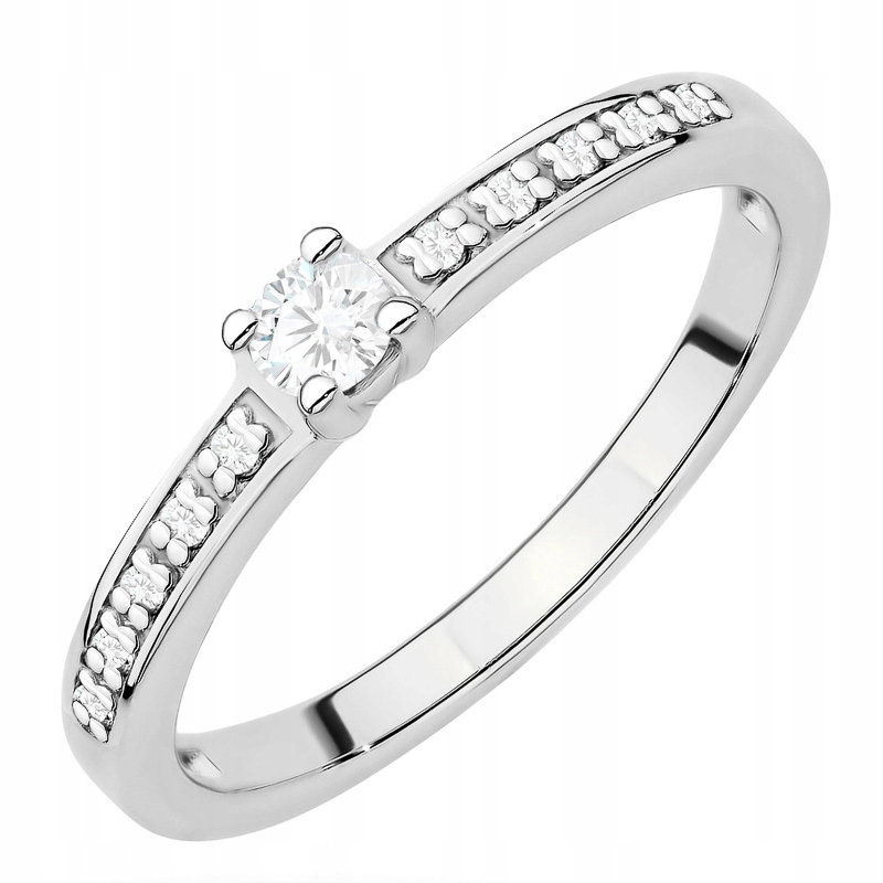 Zlatý Prstýnek pr. 585 14k Laboratorní diamant 0,13ct