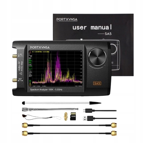Portxvnsa SA5 przenośny analizator widma 100kHz-5,3GHz generator sygnału