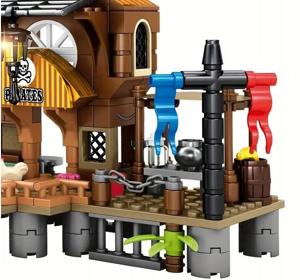 Zestaw klocków WYSPA PIRACKA klocki konstrukcyjne WYSPA ZE STATKIEM