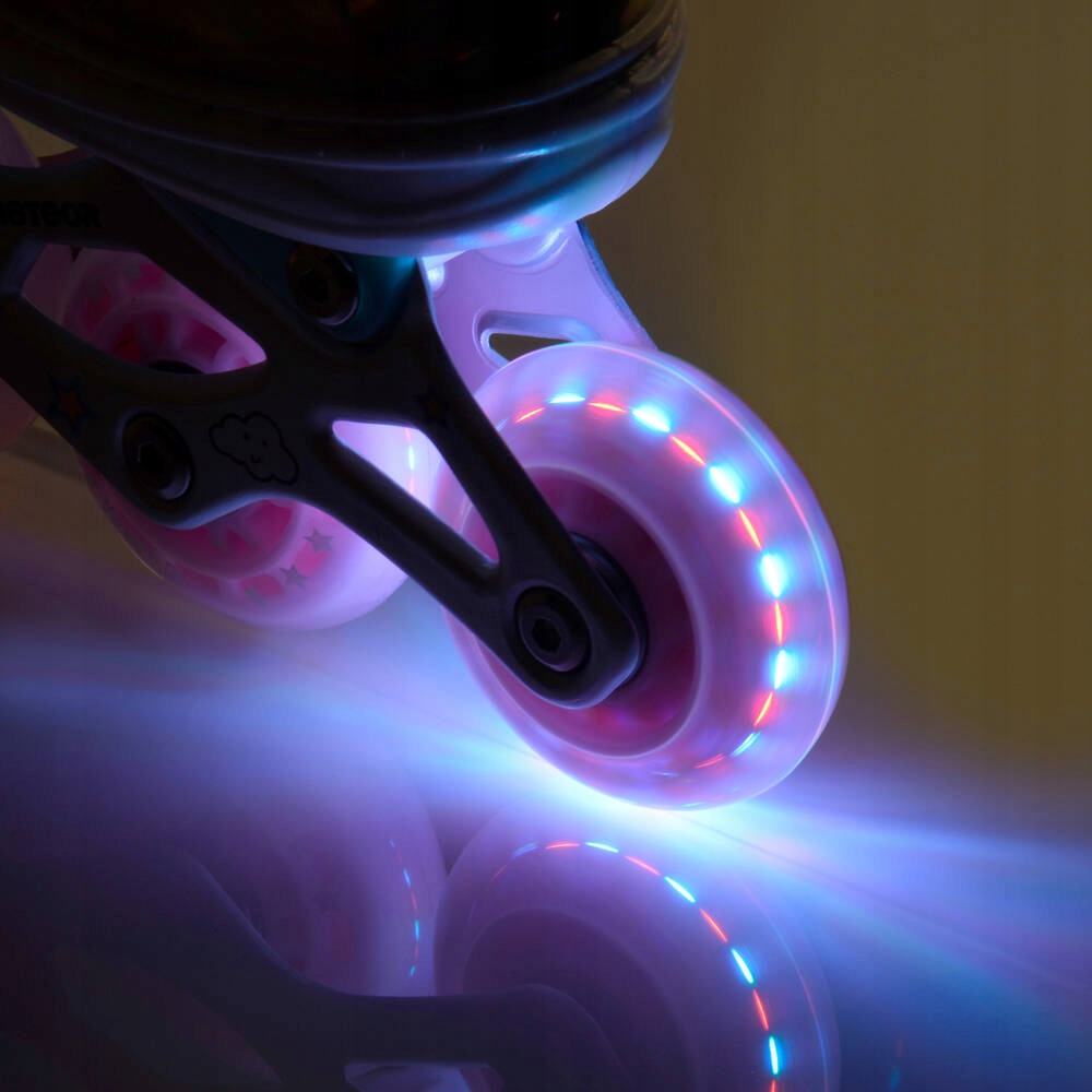 Rolki 4w1 LED Łyżwy Wrotki Rolko-Wrotki regulowane Meteor rozmiar S 30-33 Materiał kół PU