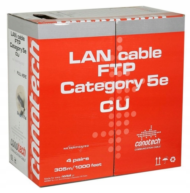 Przewód Kabel Sieciowy LAN RJ45 UTP Skrętka MIEDŹ Marka Conotech