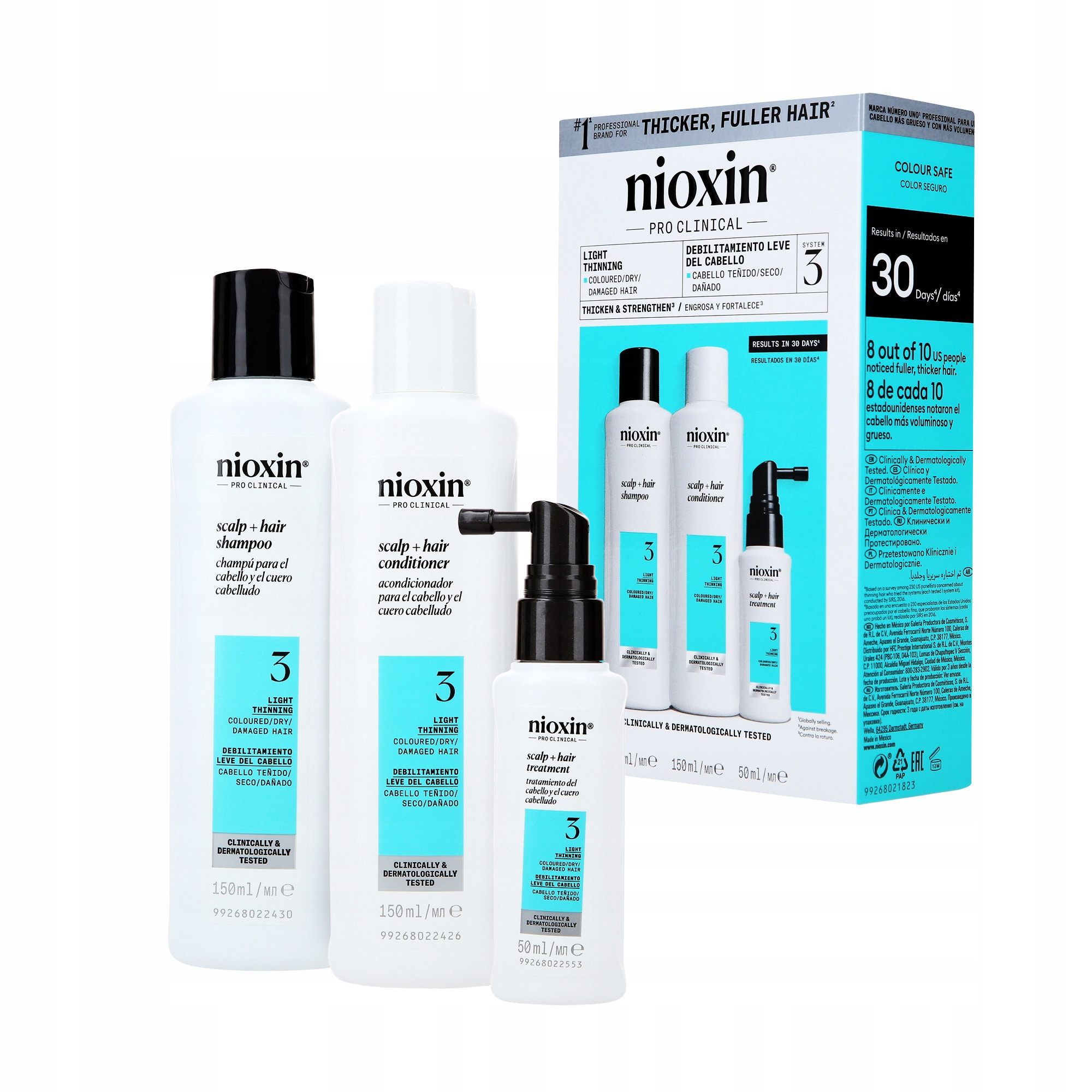 Nioxin Pro Clinical 3 sada pro barvené a mírně řídnoucí vlasy