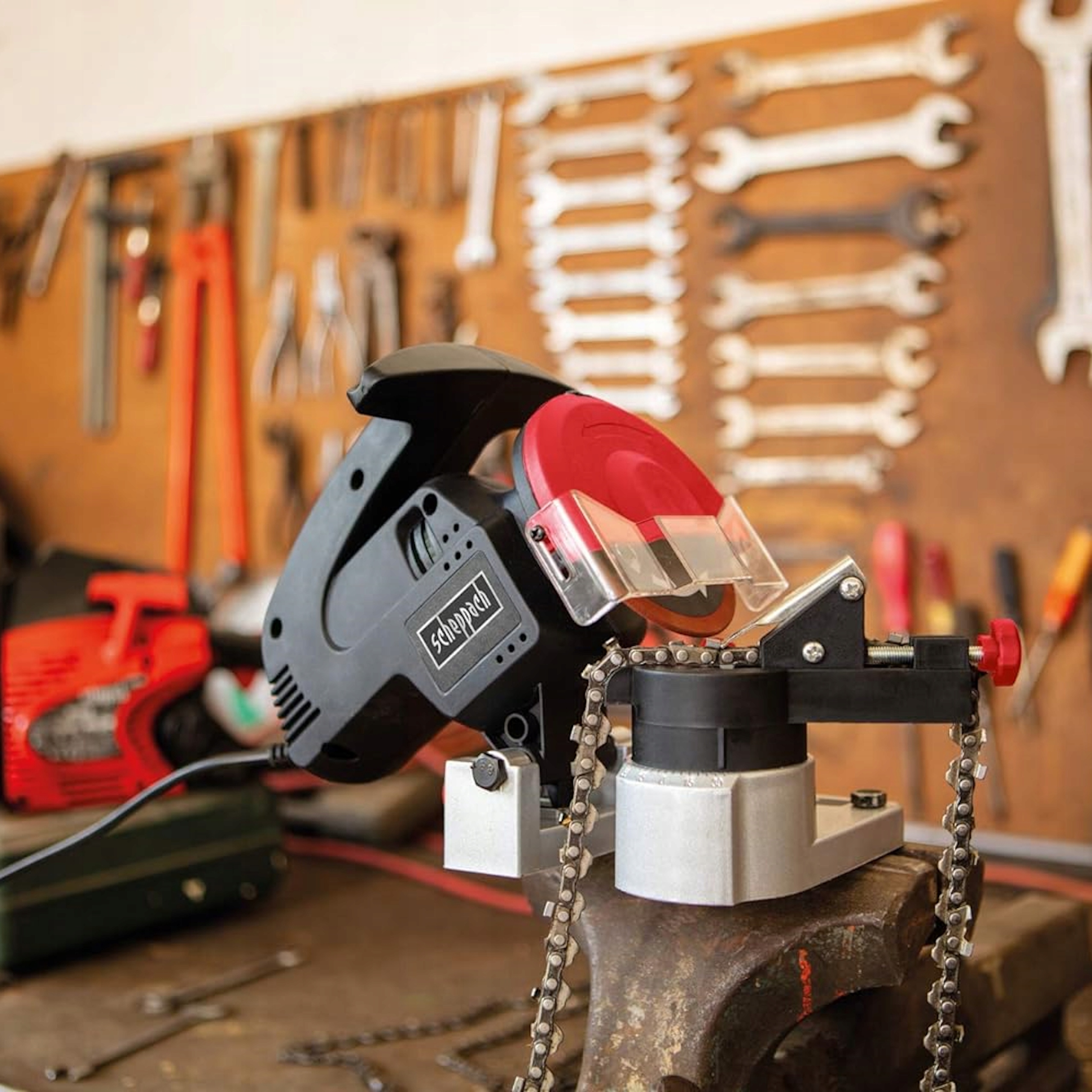 Ostrzałka do Łańcuchów Pił Elektryczna KS1200 Scheppach Seria KS1200