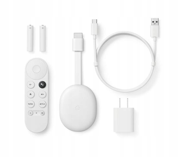 Odtwarzacz Google Chromecast 4.0 z Google TV 4K Stan opakowania oryginalne