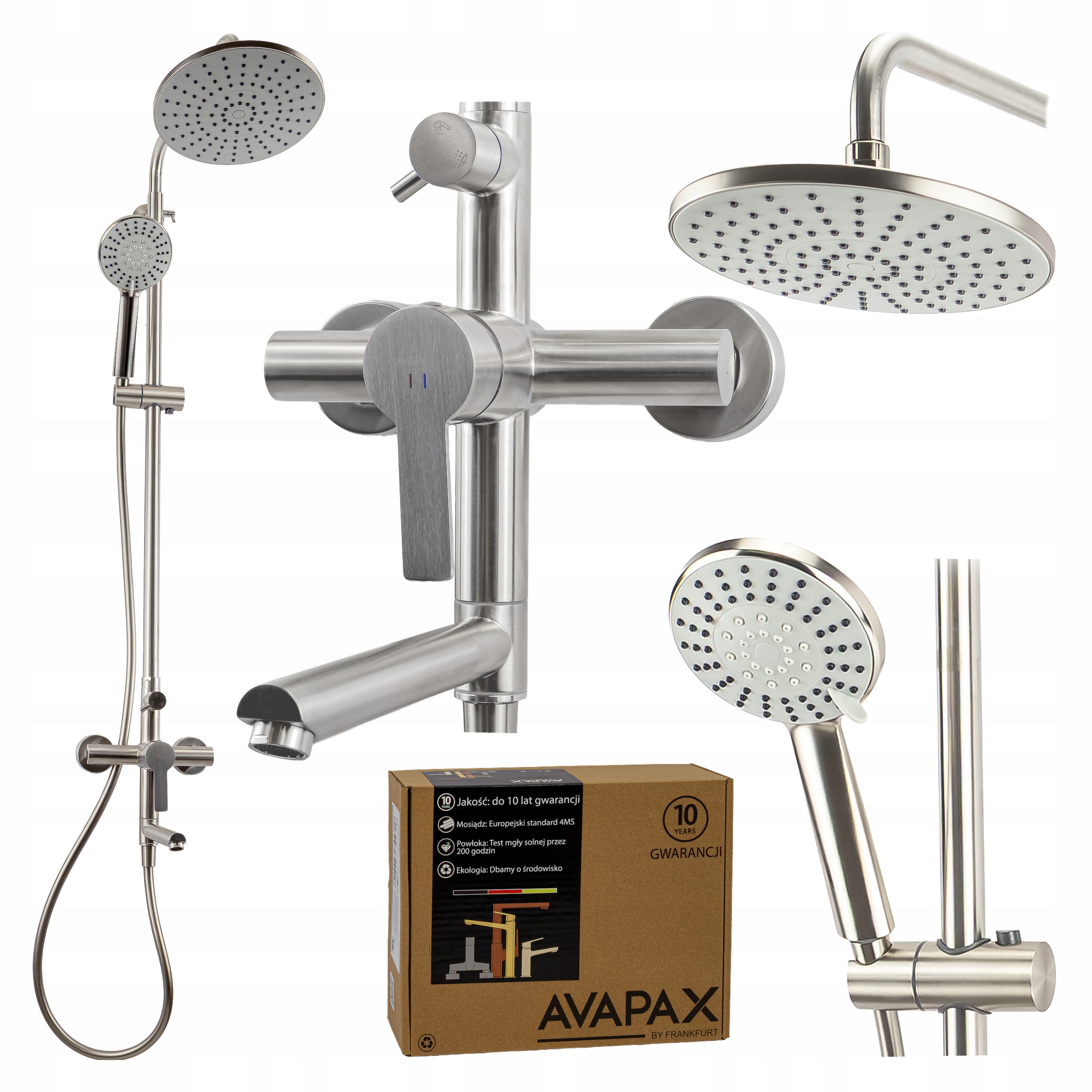 Sprchový set sprchová sloupová sprcha s vanovou baterií Inox