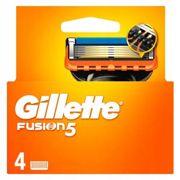 Gillette Fusion 5, vyměnitelné náplně do strojku, 4 kusy