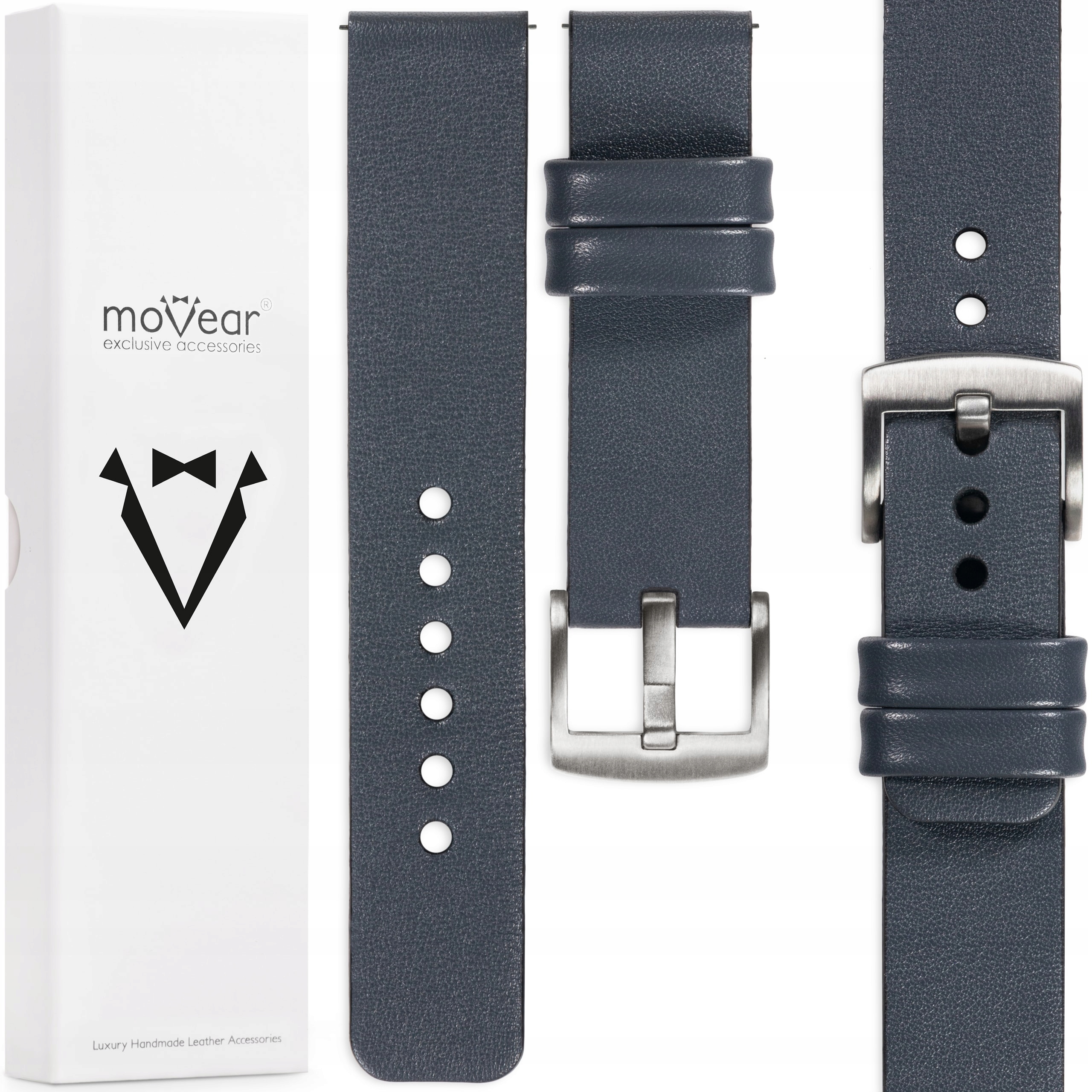 Prémiový řemínek 18 mm pro hodinky, exkluzivní, Polský, šedý, ocelový