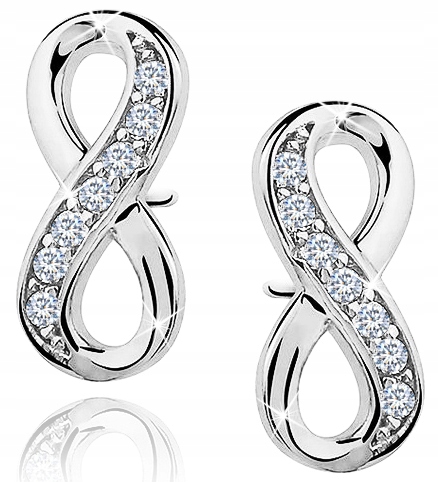

Kolczyki Srebrne 925 Rodowane Nieskończoność