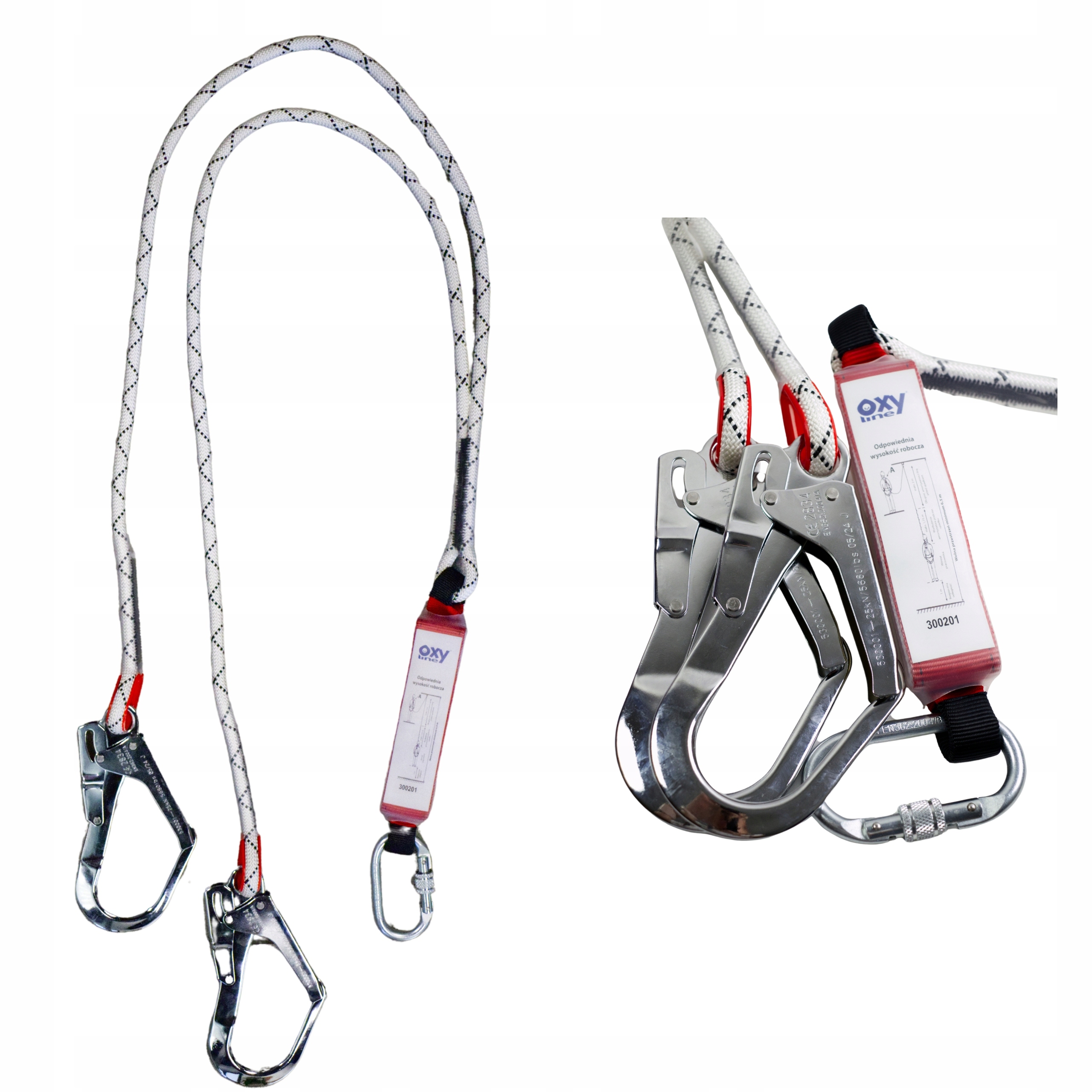 Bezpečnostní tlumič pro práci ve výškách s háky Y dvojitý 1,8 m Basic